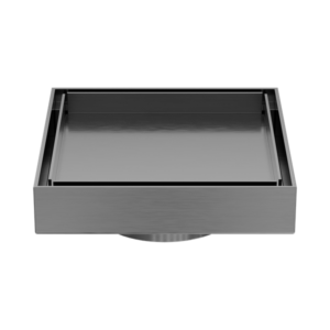Nero 130mm Square Tile Insert Floor Waste 80mm Outlet Gun Metal - NRFW007GM