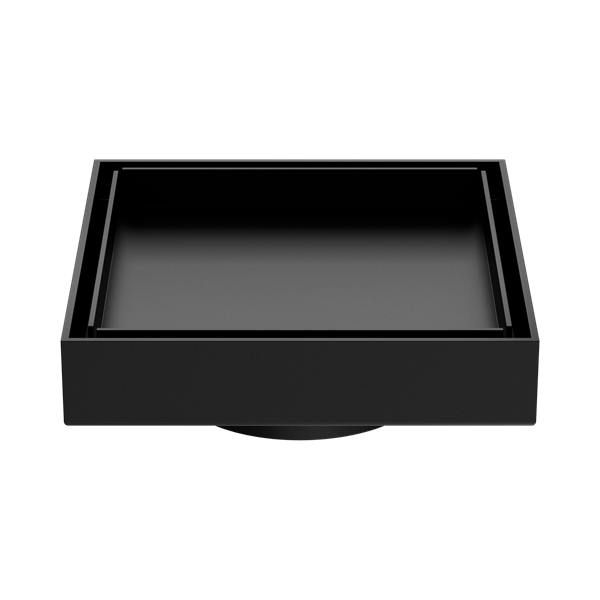 Nero 130mm Square Tile Insert Floor Waste 80mm Outlet Matte Black - NRFW007MB