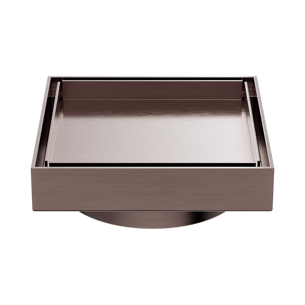 Nero 100mm Square Tile Insert Floor Waste 80mm Outlet Brushed Bronze - NRFW009BZ