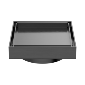 Nero 100mm Square Tile Insert Floor Waste 80mm Outlet Gun Metal - NRFW009GM