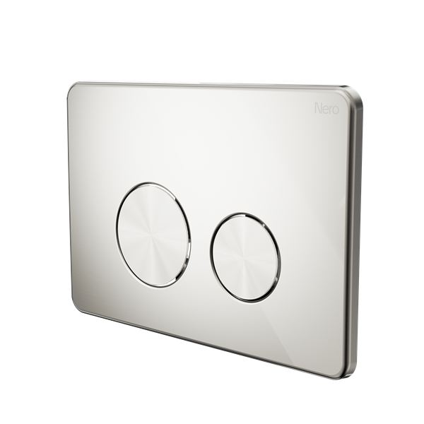 Nero In Wall Toilet Push Plate Brushed Nickel - NRPL001BN