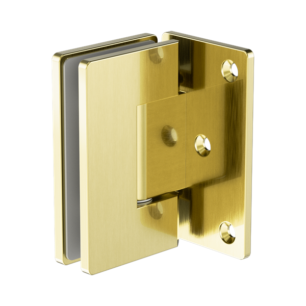 Nero 90 Degree Glass To Wall Shower Hinge 10mm Glass Brushed Gold - NRSH101aBG