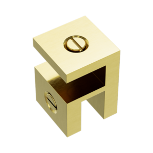 Nero Over-Panel Glass To Glass Fitting 10mm Glass Brushed Gold - NRSH201BG