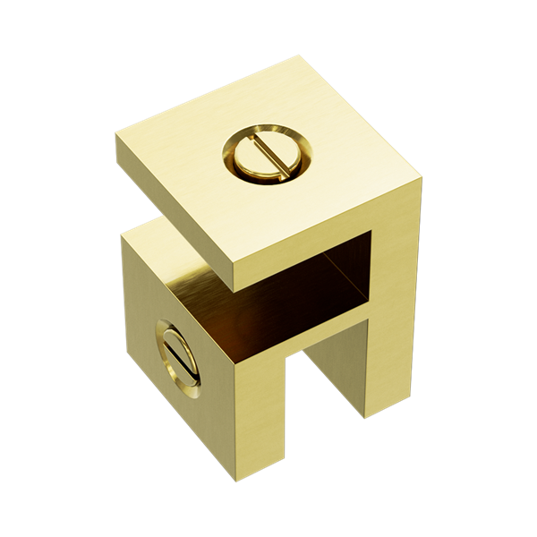 Nero Over-Panel Glass To Glass Fitting 10mm Glass Brushed Gold - NRSH201BG
