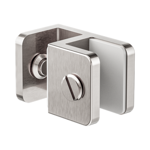 Nero Over-Panel Glass To Glass Fitting 10mm Glass Brushed Nickel - NRSH201aBN