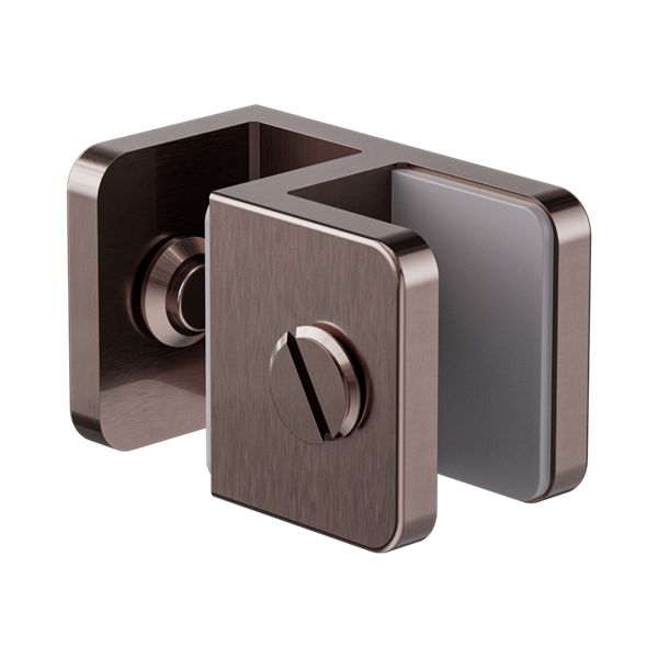 Nero Over-Panel Glass To Glass Fitting 10mm Glass Brushed Bronze - NRSH201aBZ