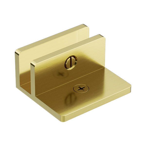 Nero Shower F Bracket 10mm Glass Brushed Gold - NRSH202BG