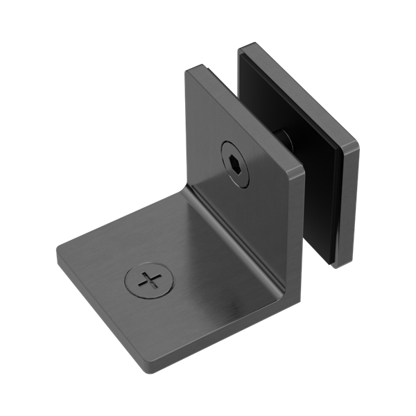 Nero 90 Degree Glass To Wall Bracket 10mm Glass Gun Metal - NRSH204GM