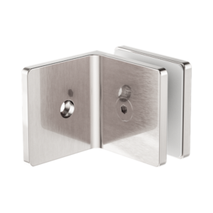 Nero 90 Degree Glass To Wall Bracket 10mm Glass Brushed Nickel - NRSH204aBN