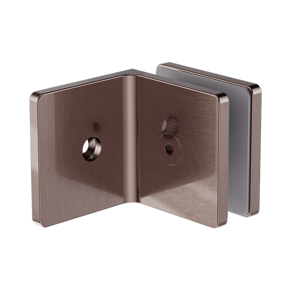 Nero 90 Degree Glass To Wall Bracket 10mm Glass Brushed Bronze - NRSH204aBZ