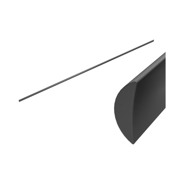 Nero Half Round Water Seal Rail 750mm Gun Metal - NRSH401GM
