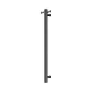 Nero Mecca 240V Single Vertical Heated Towel Rail Gun Metal - NRV902hGM