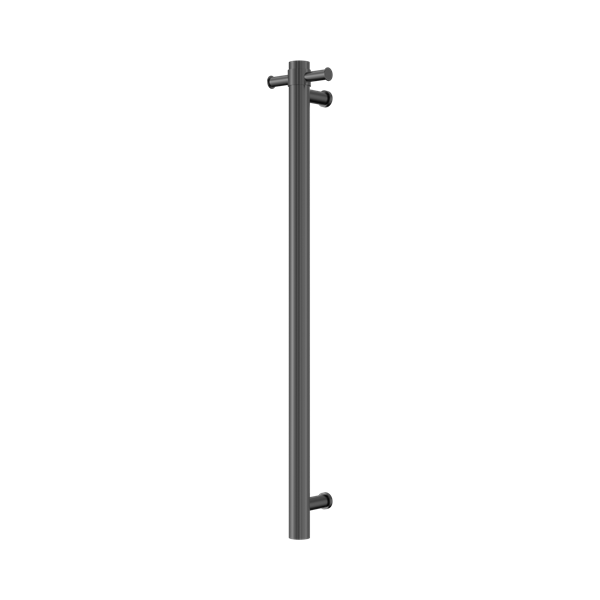 Nero Mecca 240V Single Vertical Heated Towel Rail Gun Metal - NRV902hGM