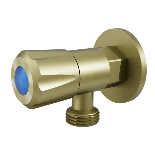 Amoza DN15Mini 1/4Turn C/D Cistern Tap With Cover Plate - Brushed Gold - TH402BG