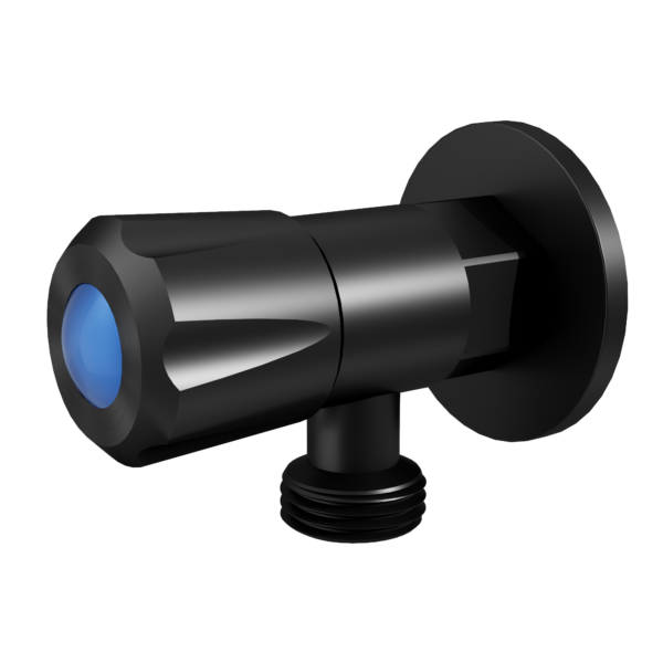 Amoza DN15Mini 1/4Turn C/D Cistern Tap With Cover Plate - Matt Black - TH402BK