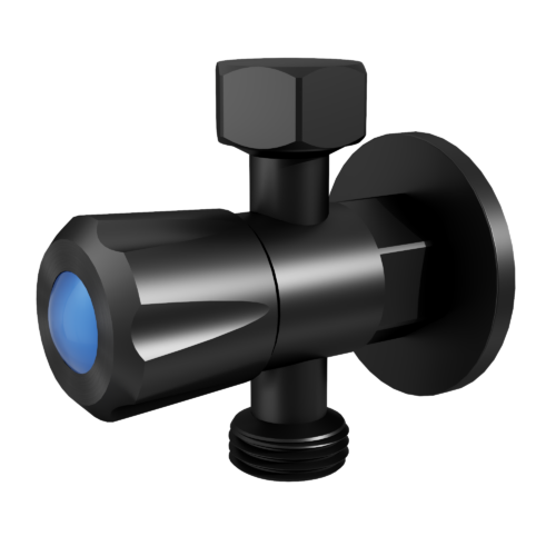 TH403-BK.png Amoza DN1515x 15x 15mm 1/4Turn C/D Three Way Stop Tap With Cover Plate - Matt Black - TH403BK