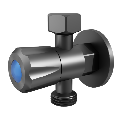 TH403-GM.png Amoza DN1515x 15x 15mm 1/4Turn C/D Three Way Stop Tap With Cover Plate - Gun Metal - TH403GM