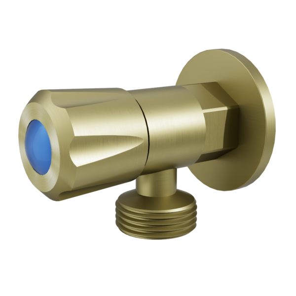 Amoza DN151/4Turn C/D Washing Machine Tap With Cover Plate - Brushed Gold - TH404BG