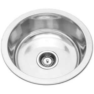 Bad und Küche Traditionell Round Bowl Sink - Stainless Steel - BK45