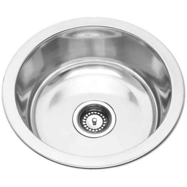 Bad und Küche Traditionell Round Bowl Sink - Stainless Steel - BK45