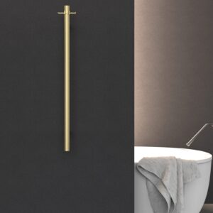 Bad und Küche Rund Vertical Heated Towel Rail With Double Hook - BKHTRV1
